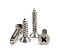 Cilky Viti Metalliche 10/50 pz M2.2 M2.9 M3.5 M3.9 M4.2 M4.8 M5.5 M6.3 in Acciaio Inox Testa Svasata Piana Autofilettanti Vite per Legno(10pcs M6.3x50mm)