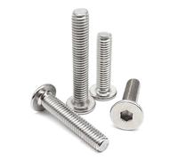 Cilky Viti Metalliche 10 pz M3 M4 M5 M6 in Acciaio Inox 304 Allungato Lungo Esagonale Esagono Incassato Ultra Sottile Piatto Wafer Testa A Brugola Vite(30mm,M3 25pcs)