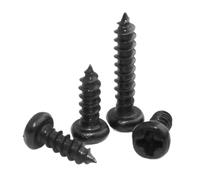 Cilky Viti Metalliche 100pcs/lot M1.2 M1.4 M1.5 M1.7 M2 M2.3 M2.6 M3 Cross Round Head Self-Tapping Screw Black Carbon Steel Screw(6mm,M2 x100pcs)