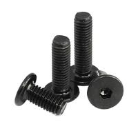 Cilky Viti Metalliche 50pcs M2 M2.5 M3 Black 304 Stainless Steel Hex Hex Socket Ultra Thin Super Low Flat Head cap Screw Bolt(4mm,M3 (50pcs))