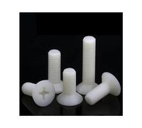 Cilky Viti Metalliche Vite a Testa Piatta in Nylon M4 M5 M6 da 50 Pezzi, bullone a Croce a Testa Svasata, Vite a Macchina in plastica Bianca, Vite in plastica isolata(20mm,M6 (50Pcs))