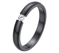 Cilla Jewels Anello in acciaio inox Crystal Black-18 mm