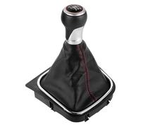 Ciloc Pomello Cambio Per VW Per Golf 5 Per 6 MK5 MK6 R32 Per GTI 2004 2005 2006 2007 2008 2009 Pomello Del Cambio In Pelle Per Auto Manuale Stick Handball(Red Line 6 Speed)