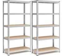CILVANI 2 Scaffali in Metallo RIPIANI MDF Scaffale Ad Alta Portata Fino a 875 Kg