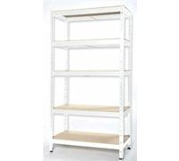 CILVANI set 2 Scaffali In Metallo COLORATI RIPIANI MDF Scaffale Ad Alta Portata Fino a 875 kg Con 5 Ripiani Regolabili 180 x 90 x 40 cm (BIANCO)