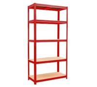 CILVANI set 2 Scaffali In Metallo COLORATI RIPIANI MDF Scaffale Ad Alta Portata Fino a 875 kg Con 5 Ripiani Regolabili 180 x 90 x 40 cm (ROSSO)