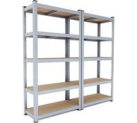 CILVANI Set da 2 Scaffalature scaffale in metallo 5 ripiani alta portata 875 kg