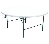 CILVANI SRL TAVOLO TAVOLINO ROTONDO PIEGHEVOLE XL RICHIUDIBILE RESINA HDPE BIANCO 153XH74 cm