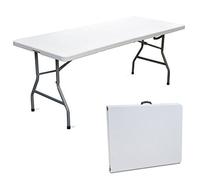 CILVANI SRL TAVOLO TAVOLINO Tavolo pieghevole rettangolare a valigetta in HDPE PIEGHEVOLE GIARDINO FIERA MERCATO PIC NIC CAMPEGGIO IN DURA RESINA 180X75X74
