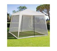 CILVANI - Zanzariera / moschiera Chiusura Anteriore Con Zip Per Gazebo 3x4,5 Mt Per Gazebo 3x3 3x4,5 Rilegatura Velcro Bianco In Pvc Oxford