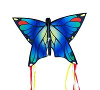 CIM Aquilone Farfalla - Butterfly BLUE - aquiloni a linea singola per bambini dai 3 anni in su - 58x40cm - incl. Stringa aquilone 20 m - con strisce lunghe 195 cm sulla coda ad arco