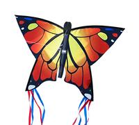 CIM Aquilone Farfalla - Butterfly ORANGE - aquiloni a linea singola per bambini dai 3 anni in su - 58x40cm - incl. Stringa aquilone 20 m - con strisce lunghe 195 cm sulla coda ad arco