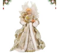 Cima 'albero 'angelo di Natale, Cima 'albero 'angelo | Decorazioni per l'albero di Natale | Delicate ed eleganti decorazioni natzie per toppers per con di piume bianche per le feste