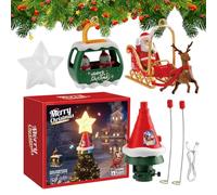 Cima 'Albero Di Natale - Ornamento Rotante Per Punta 'Albero,Decorazioni Natalizie Per Tronco Con LED E Musica Per Arredamento Casa Festivo
