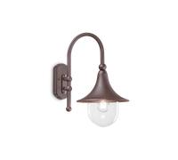 Applique Arco Rustica-Country Cima Alluminio Coffee 1 Luce E27