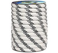 Cima corda treccia nautica, ormeggio e ancora, bianca con spia blu, 24 mm-5 mt