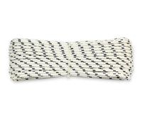 Cima corda treccia nautica, ormeggio e ancora, bianca con spia blu, 6 mm - 30 mt