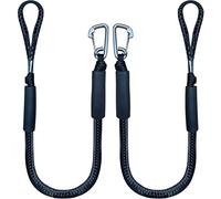 Cima da ormeggio con gancio per barca, 1,2 m, confezione da 2, nero