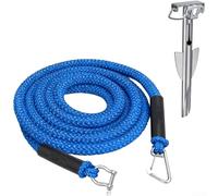 Cima di ancoraggio elastica con chiusura in acciaio inox, corda di ormeggio galleggiante per sci e barca fino a 6,7 m, ammortizzante elastico per pontile (H)