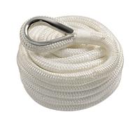 Cima Ormeggio Doppia Treccia Impiombata con Redancia Bianca - 6 Misure Disponibili - Ø 20 mm x 12 mt.