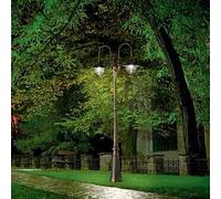 Cima pt2 lampione giardino nero e oro alluminio pressofuso 2 luci