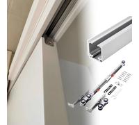 Cimaise Pour TableauKit de Quincaillerie de Porte de Grange con Fermeture Amortie Rail Coulissant Silencieux et Doux Système de Double Porte Inclus avec Vis Résistantes