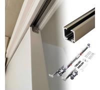 Cimaise Pour TableauKit de Quincaillerie Premium Pour Porte de Grange Rail Coulissant Doux et Silencieux Système de Double Porte con Vis Résistantes Installazione Facile.
