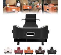 Cimario Car Seat Storage Box, Multifunctional Car Seat Back Storage Box, Universal Car Tissue Organizer Back Seat with 2 Drink Cup Holder, Tissue Box and Storage Box Hook for Home and Travel (Black)
