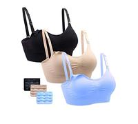 Cimary Reggiseno Allattamento,Allattamento Senza Ferretto,con Pettorina Rimovibile,Fibbia di Prolunga, Supporto per Allattamento, 3-4 Pezzi