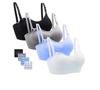 Cimary Reggiseno per Allattamento, Senza Ferretto, Pettorina Rimovibile, Fibbia di Prolunga, Supporto per Allattamento, 3-4 Pezzi