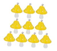 CIMAXIC 10 Pezzi Ciondolo a Forma Di Fungo Dell'orecchino Chiave Carino Creazione Di Gioielli Con Ciondoli Fascino a Fungo 3d Accessori Incantesimi Orecchini Colorati Funghi Yellow Resina