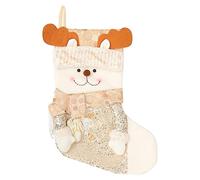 CIMAXIC 1Pezzi Calzino Stoffa Natale Decorativo con Festivi Sacchetto per Dolci da Appendere all Albero Natale Colori Vivaci e Materiale Resistente per Atmosfera Natalizia
