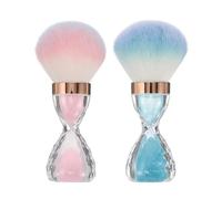 CIMAXIC 2 pezzi di pennello a forma di clessidra per la pulizia delle unghie - pennello morbido per il trucco - strumento per la rimozione della polvere per nail art per manicure da salone di bellezza