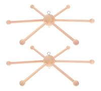 CIMAXIC 2 Pezzi di Supporto per giostrina per Neonati: Supporto in Legno per giostrina con Design a Sei Gambe e Sfera per Appendere Giocattoli nella Culla - Appendiabiti per la cameretta dei Bambini