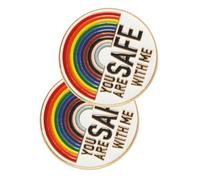 CIMAXIC 2 pezzi Spille Smaltate You Are Safe With Me Spille Donna Decorative in Metallo per Abbigliamento Borse e Facili da Applicare e Resistenti