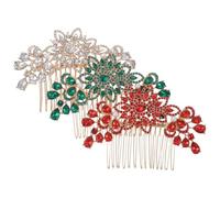 CIMAXIC 3 accessori per con strass: pettinini a forma di fiore per donna - pettini laterali in metallo con strass - forcine per per feste di matrimonio