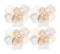 CIMAXIC 4 pettini per capelli da sposa con fiori - Copricapo da sposa vintage per la - Eleganti pettini laterali barocchi floreali Accessori per capelli floreali per ragazze