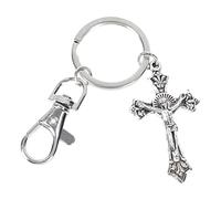 CIMAXIC 6 Pezzi portachiavi a croce chiave crocifisso Accessori per Carino attraverso borse taschen the key collega forcone Keeychain decorativo portachiavi con croci ferro da stiro Silver