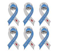 CIMAXIC 6 spille per la sensibilizzazione sul diabete: spilla con nastro blu - distintivo di supporto per il diabete - distintivi da bavero per la sensibilizzazione sulle malattie croniche, regalo per