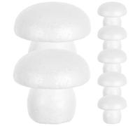 CIMAXIC 7 Funghi in Schiuma Bianca Fatti a Mano, 8 cm - Mini statuine di Funghi Non dipinte - Elementi Decorativi Fai da Te per Matrimoni, tavoli e Giardino
