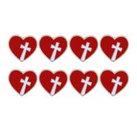 CIMAXIC 8 spille a forma di cuore e croce: spilla da bavero per la Comunione - Gioielli cristiani per zaino, giacca o cappello - Regalo religioso e spirituale per donne