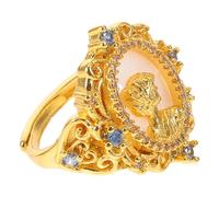 CIMAXIC Anello con ritratto di donna - Anello con cammeo barocco e strass per donna, ideale per feste ed eventi alla moda - Elegante gioiello francese per fidanzamento e anniversario.