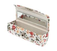 CIMAXIC Astuccio per Rossetto con Specchio e Stampa Floreale Retrò Bianco, Custodia Compatta Porta Rossetto da Donna con Chiusura a Pulsante, per Viaggio e Borsa