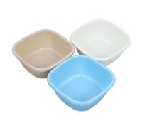 CIMAXIC Bacinella Quadrata in Plastica Pp 3 Pezzi Set, Resistente e Pratica, Dimensioni 33x33x13cm, per Cucina e Lavaggio Multifunzione