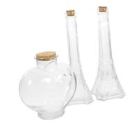 CIMAXIC Bottiglie di Vetro Facili da Usare per Cerimonia Nuziale Set 3 Pezzi Forma Cuore e Torre Conservazione, Perfette per Matrimoni e Feste
