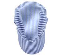 CIMAXIC Cappello da capotreno per adulti - Berretto da autista a righe blu e bianche per costume da personale ferroviario - Berretto da strillone in stile vintage per uomo e donna