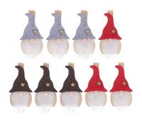 CIMAXIC Clip di Natale in Legno 9 Pezzi, Morsetti Decorativi per Feste Design Babbo Natale, Ornamenti Creativi per Foto e Snack, Decorazione Natalizia per Casa e Ufficio Stile Casuale