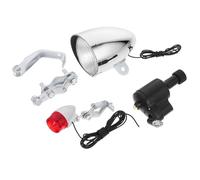 CIMAXIC Luce per Bicicletta Anteriore e Posteriore 6v 3w in Plastica | Set Completo Generatore, Supporto in Ferro e Cavi, Pronto da Montare per Uso Ciclistico Quotidiano