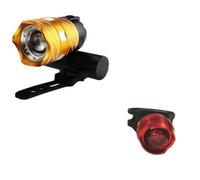 CIMAXIC Luci LED per Bicicletta Anteriore e Posteriore USB Ricaricabili, Compatte in Alluminio, 2 Pezzi per Mountain Bike e Bici da Città