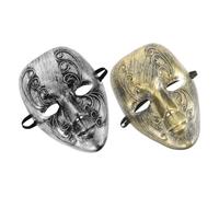 CIMAXIC Maschera Vintage Veneziana a Pieno Volto 2 Pezzi in Plastica per Halloween e Feste a Tema, Design Elegante e Materiali Confortevoli per Esperienza Realistica